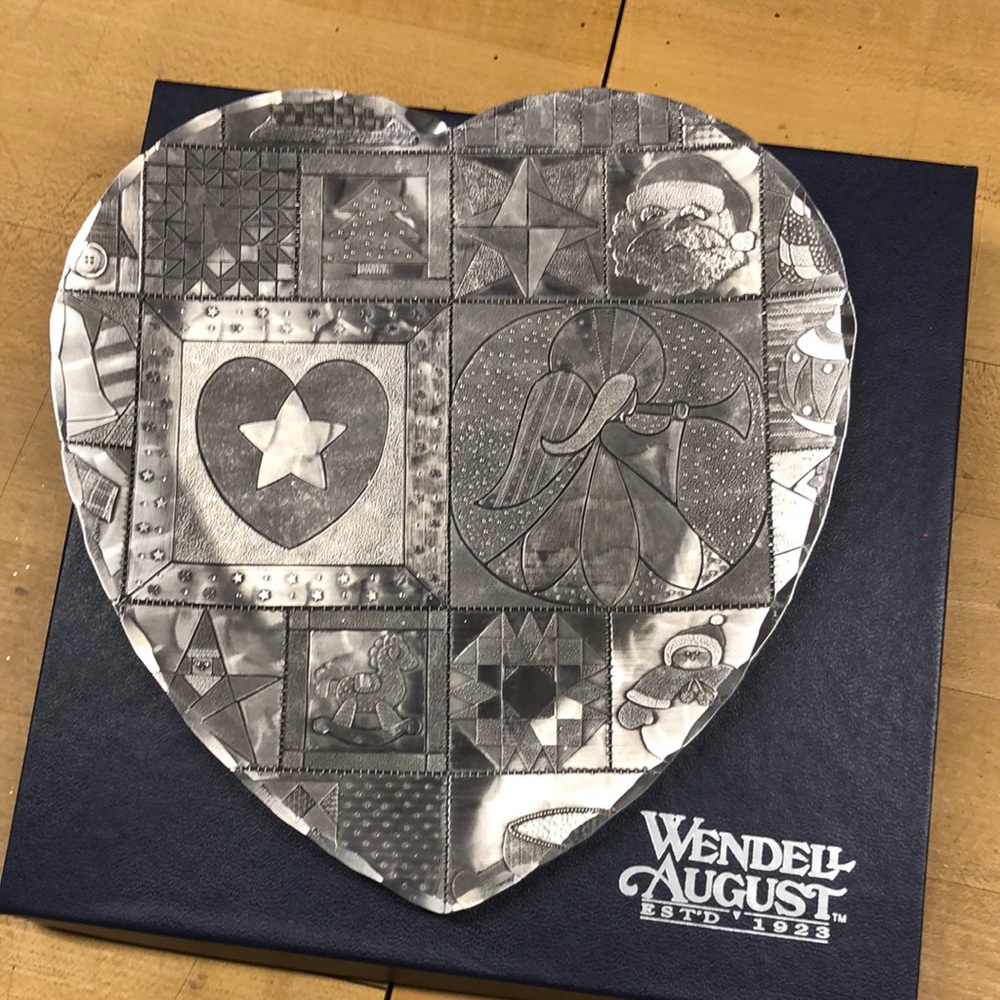 Wendell August heart Christmas dish.